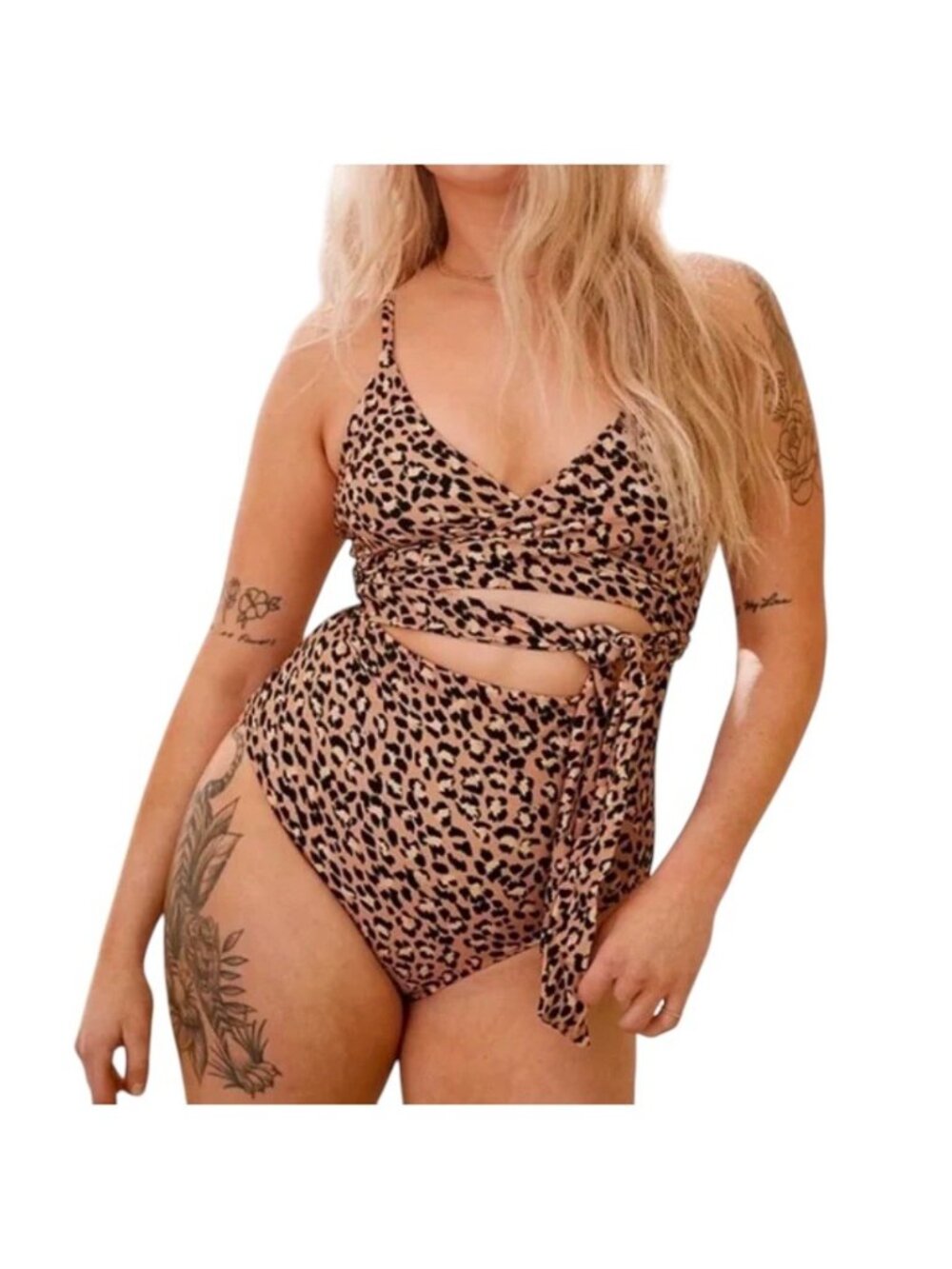 Aerie Leopard Print One Piece Swimsuit Beige Size XS Beach Vacation Resortwear
